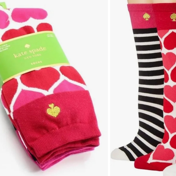 Kate Spade New York 3 pairs Heart Socks NWT - Picture 8 of 10